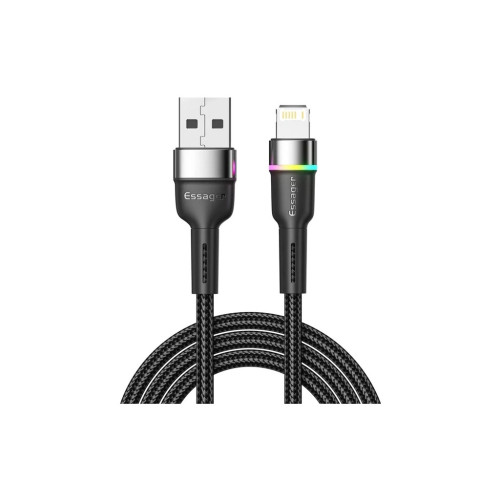 Дата кабель USB 2.0 AM to Lightning 1.0m 2.4A black Essager (EXCL-XCD01) – Essager