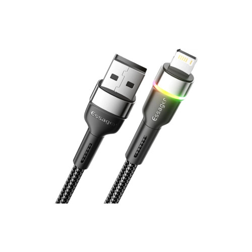 Дата кабель USB 2.0 AM to Lightning 1.0m 2.4A black Essager (EXCL-XCD01) – Essager (вид 1)