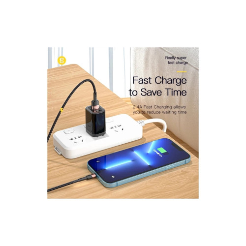 Дата кабель USB 2.0 AM to Lightning 1.0m 2.4A black Essager (EXCL-XC01) – Essager (вид 2)