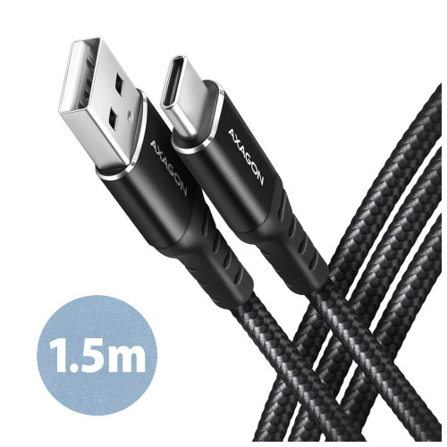 Дата кабель USB 2.0 AM to USB-C 1.5m black AXAGON (BUCM-AM15AB) – AXAGON