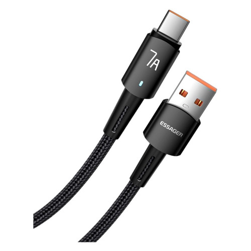 Дата кабель USB 2.0 AM to USB-C 0.5m 7A 100W black Essager (EXC7A-CGB01-P) – Essager (вид 1)