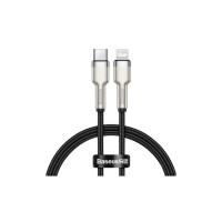 Дата кабель USB-C to Lightning 0.25m 20W Cafule Series Meta black Baseus (CATLJK-01)