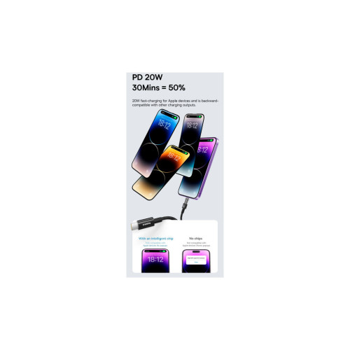 Дата кабель USB-C to Lightning 1.0m 20W Gem Fast-Charging blue Baseus (P10373001311-00) – Baseus (вид 2)