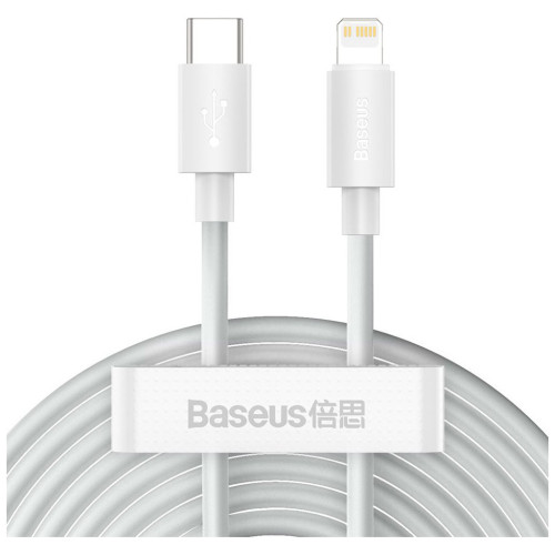 Дата кабель USB 2.0 AM to Lightning 1.5m 20W Simple WisdomKit (2PCS) white Baseus (TZCATLZJ-02) – Baseus