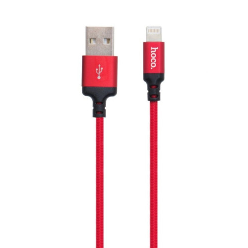 Дата кабель USB 2.0 AM to Lightning 2.0m 2A X14 black-red HOCO (6957531062899) – HOCO