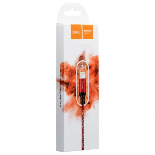 Дата кабель USB 2.0 AM to Lightning 2.0m 2A X14 black-red HOCO (6957531062899) – HOCO (вид 1)