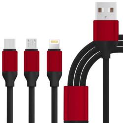 Дата кабель USB 2.0 AM to Lightning + Micro 5P + Type-C 1.2m black XoKo (SC-320-BK)