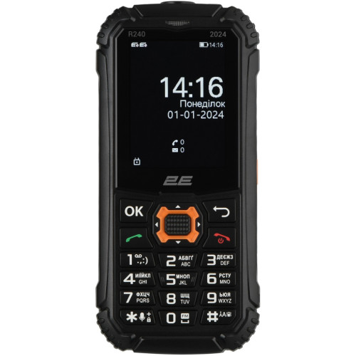Мобільний телефон 2E R240 2025 Black (694743657623) – 2E (вид 1)