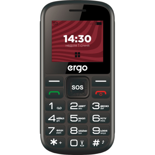 Мобильный телефон Ergo R202 Black – Ergo (вид 1)