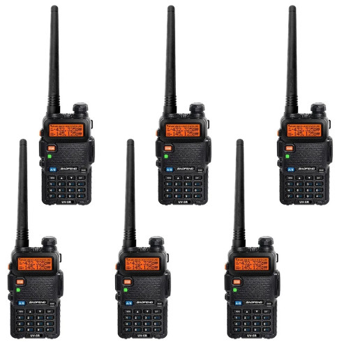 Портативна рація Baofeng UV-5R Black Six Pack комплект 6 шт (2200000758965) – Baofeng
