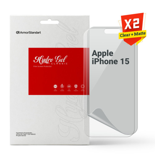 Пленка защитная Armorstandart Kit Clear + Matte Apple iPhone 15 (ARM80694) – Armorstandart