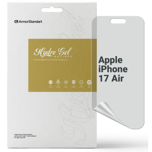 Плівка захисна Armorstandart hydrogel Anti-spy Apple iPhone 17 Air (ARM86182) – Armorstandart