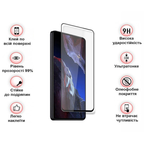 Скло захисне BeCover Poco F5 Pro Black (709744) – BeCover (вид 3)