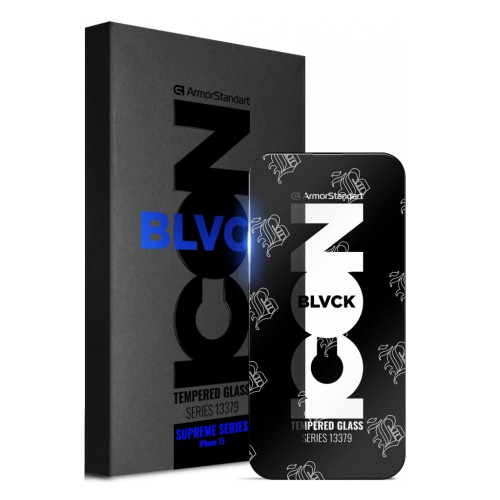 Стекло защитное Armorstandart Supreme Black Icon 3D Apple iPhone 15 Black (ARM68221) – Armorstandart