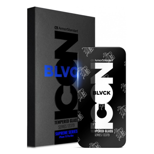 Стекло защитное Armorstandart Supreme Black Icon 3D Apple iPhone 15 Pro Max Black (ARM68224) – Armorstandart