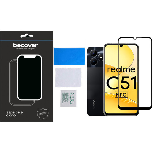 Стекло защитное BeCover Realme C51 Black (710301) – BeCover (вид 3)
