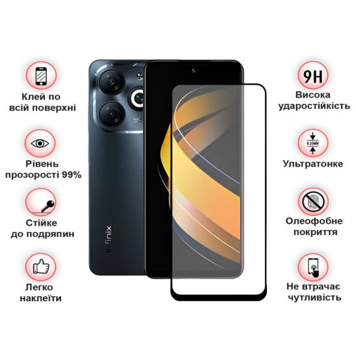Скло захисне BeCover Infinix Smart 8 (X6525) Black (710482) – BeCover (вид 2)