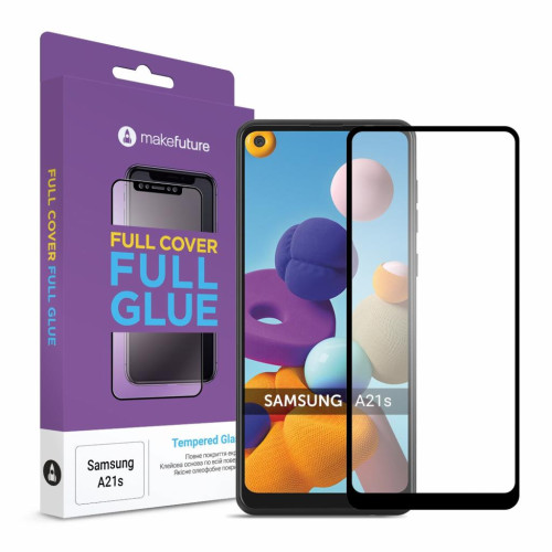 Скло захисне MakeFuture Samsung A21s Full Cover Full Glue (MGF-SA21S) – MakeFuture