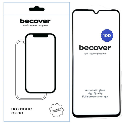 Стекло защитное BeCover Honor X7a 10D Black (711334) – BeCover
