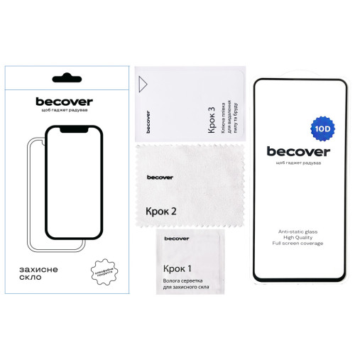 Скло захисне BeCover Infinix Hot 40 Pro (X6837) 10D Black (711336) – BeCover (вид 1)