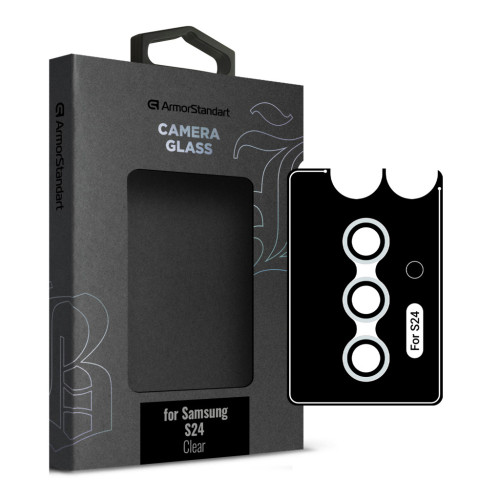 Стекло защитное Armorstandart Camera glass Supreme Black Icon Samsung S24 Clear (ARM76614) – Armorstandart