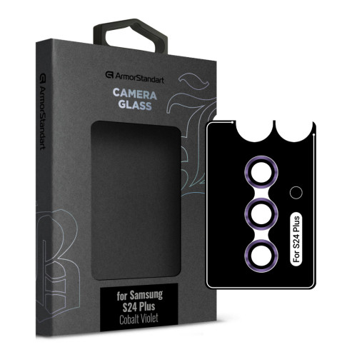 Скло захисне Armorstandart Camera glass Supreme Black Icon Samsung S24 Plus Cobalt Violet (ARM76612) – Armorstandart