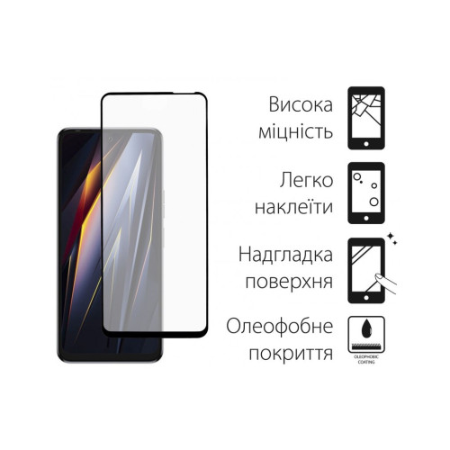 Стекло защитное Dengos Full Glue Tecno Pova Neo 2 (LG6n) (black) (TGFG-292) – DENGOS (вид 1)