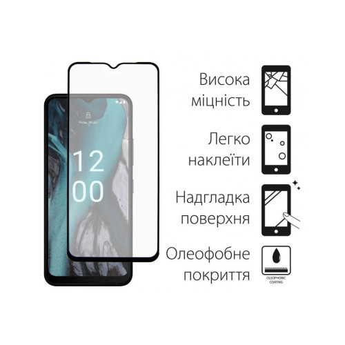 Стекло защитное Dengos Full Glue Nokia C22 (black) (TGFG-305) – DENGOS (вид 1)