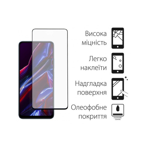 Стекло защитное Dengos Full Glue Poco X5 5G (black) (TGFG-302) – DENGOS (вид 1)