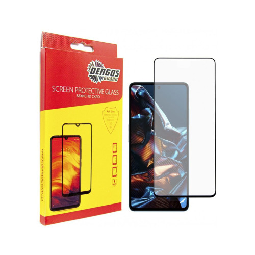 Скло захисне Dengos Full Glue Poco X5 Pro 5G (black) (TGFG-303) – DENGOS
