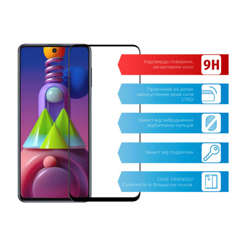 Скло захисне ACCLAB Full Glue Samsung M51 (1283126508660) – ACCLAB (вид 1)