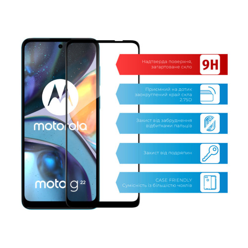 Стекло защитное ACCLAB Full Glue MOTO G22 (1283126542206) – ACCLAB (вид 1)