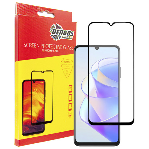 Стекло защитное Dengos Full Glue HONOR X7a (black) (TGFG-334) – DENGOS