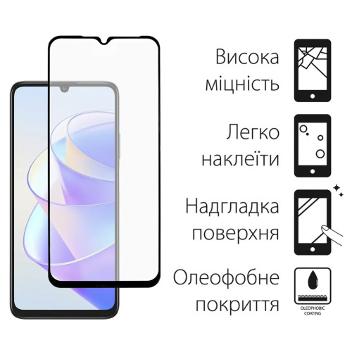Стекло защитное Dengos Full Glue HONOR X7a (black) (TGFG-334) – DENGOS (вид 1)