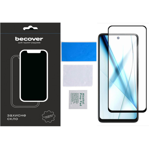 Стекло защитное BeCover Tecno Spark 20 Pro (KJ6) Black (710653) – BeCover (вид 1)