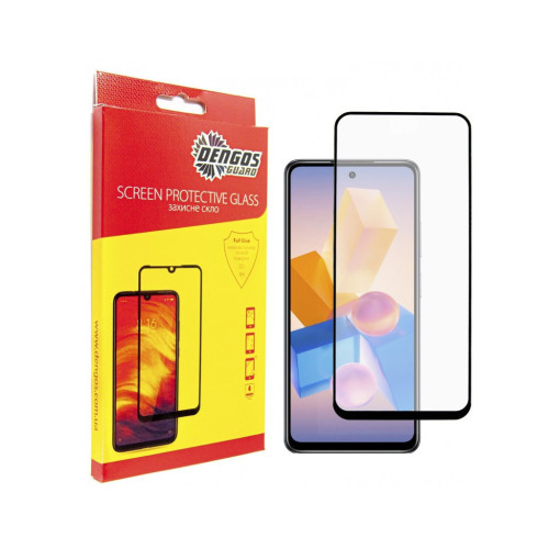 Скло захисне Dengos Full Glue Infinix HOT 40i (black) (TGFG-358) – DENGOS