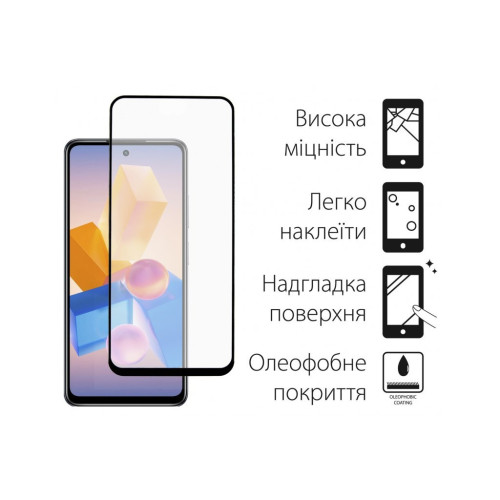 Скло захисне Dengos Full Glue Infinix HOT 40i (black) (TGFG-358) – DENGOS (вид 1)