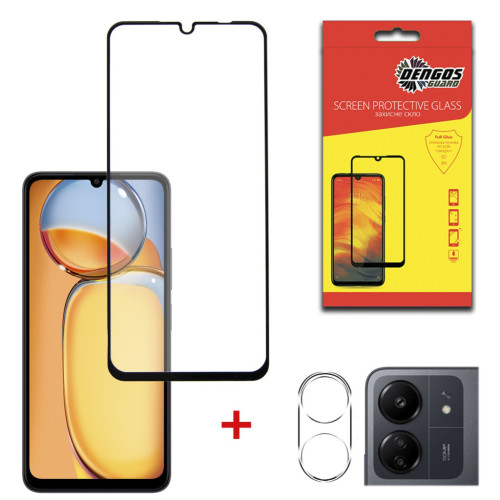 Стекло защитное Dengos Xiaomi Redmi 13C 4G + camera module glass (DG-TGSCP-04) – DENGOS