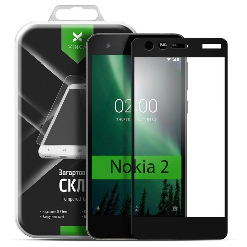 Стекло защитное Vinga для Nokia 2 Black (VTPGS-N2B) – Vinga