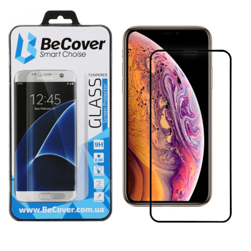 Скло захисне BeCover Apple iPhone X/XS Black (702622) – BeCover