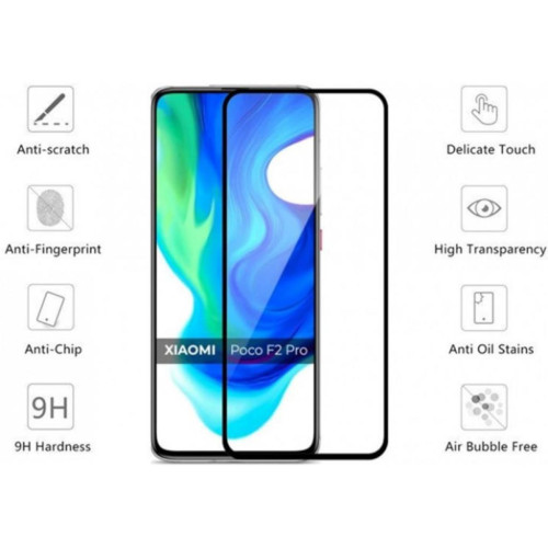 Скло захисне Drobak Poco F2 Pro Full Cover Full Glue (Black) (222222) (222222) – Drobak (вид 1)