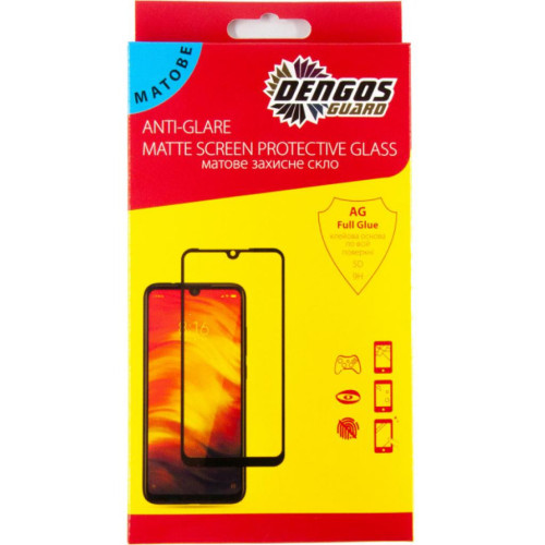 Стекло защитное Dengos Full Glue Matte Samsung Galaxy A12 (A125), black frame (TGFG-MATT-34) – DENGOS