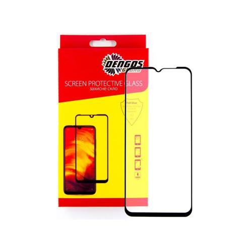 Скло захисне Dengos Full Glue для Samsung A03s (black) (TGFG-188) – DENGOS