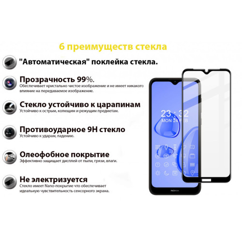 Стекло защитное BeCover Nokia C30 Black (706903) – BeCover (вид 2)