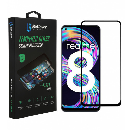 Скло захисне BeCover Realme 8 / 8 Pro Black (706684) – BeCover