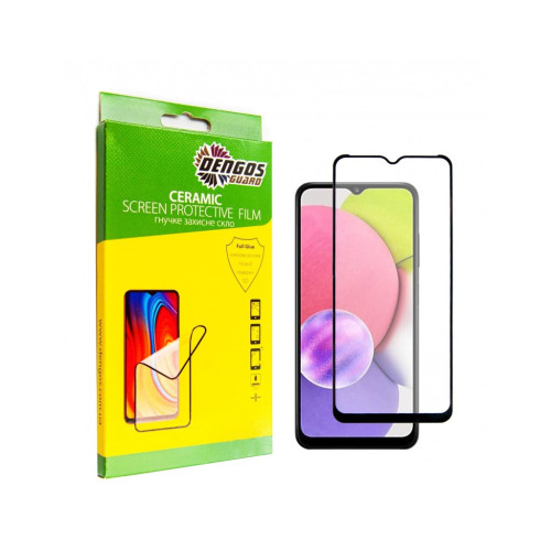 Стекло защитное Dengos Ceramic Film Samsung Galaxy A03/A03 Core (black) (TGCF-15) – DENGOS