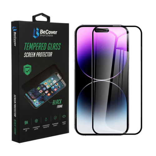 Скло захисне BeCover Apple iPhone 14 Pro Max Black (707969) – BeCover