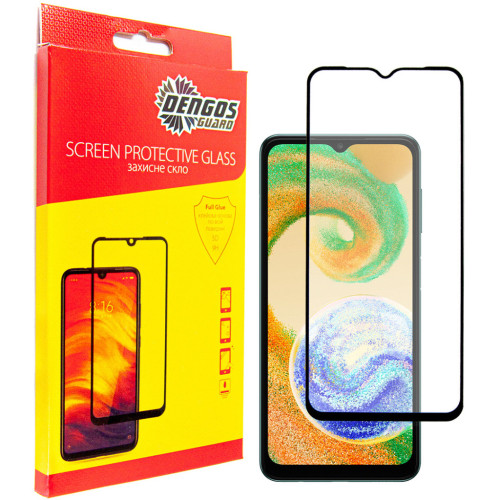 Стекло защитное Dengos Full Glue Samsung Galaxy A04 black frame (TGFG-238) – DENGOS