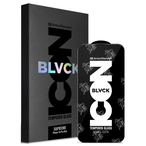 Скло захисне Armorstandart Supreme Black Icon 3D Apple iPhone 16 Pro Max Black (ARM78038) – Armorstandart
