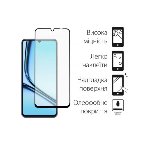 Скло захисне Dengos Ful Glue Realme Note 50 (black) (TGFG-371) – DENGOS (вид 1)